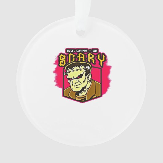 Eet, drink en wees eng Frankenstein Halloween-créa Ornament (voorkant)