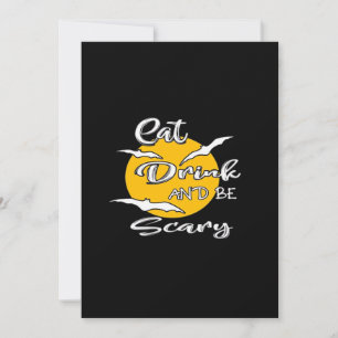 Eet, drink en wees eng Funny Quote Feestdagenkaart