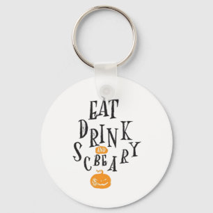 Eet, drink en wees eng. Gelukkig Halloween. Vintag Sleutelhanger