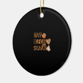 Eet, drink en wees eng grafisch keramisch ornament (Links)