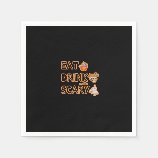 Eet, drink en wees eng grafisch servet (Voorkant)