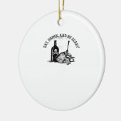 Eet, drink en wees eng grappig citaat keramisch ornament (Links)