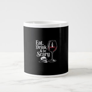 Eet, drink en wees eng grappig citaat moderne look grote koffiekop