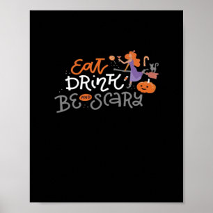 Eet, drink en wees eng grappig citaat moderne look poster