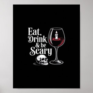 Eet, drink en wees eng grappig citaat moderne look poster