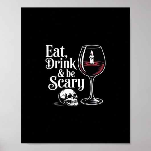 Eet, drink en wees eng grappig citaat moderne look poster (Voorkant)