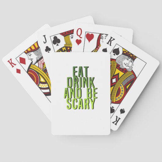 Eet, drink en wees eng grappig citaat pokerkaarten (Achterkant)