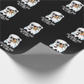 Eet Drink en wees eng Grappig Ghost Pun Dark BG Cadeaupapier (Hoek)