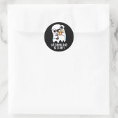 Eet Drink en wees eng Grappig Ghost Pun Dark BG Ronde Sticker (Tas)