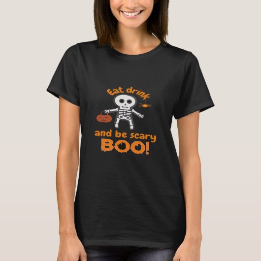 Eet, drink en wees eng grappig griezelig t-shirt (Voorkant)