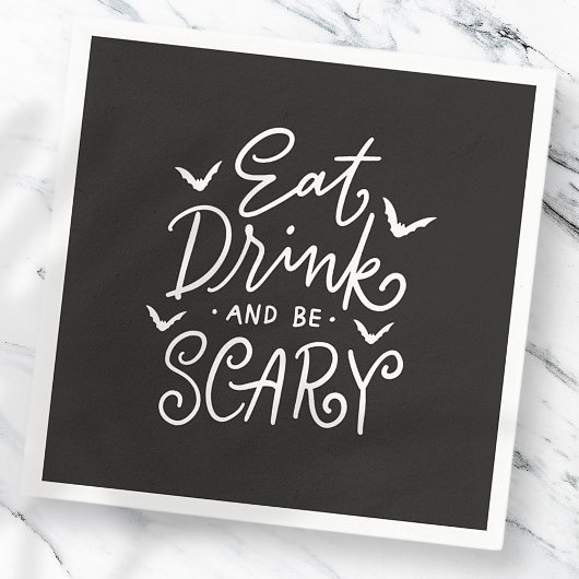 Eet Drink en wees eng | Grappig Halloween Feest Servet