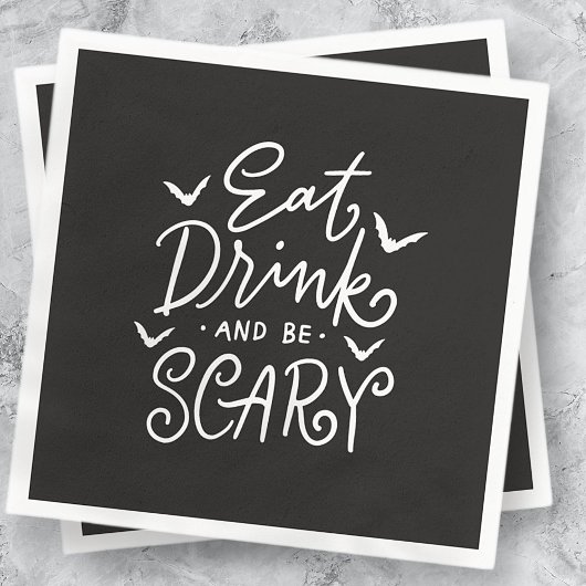 Eet Drink en wees eng | Grappig Halloween Feest Servet