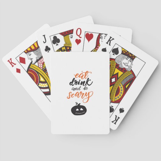 Eet, drink en wees eng grappig Halloween Pokerkaarten (Achterkant)