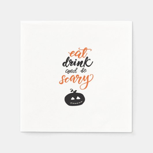 Eet, drink en wees eng grappig Halloween Servet (Voorkant)