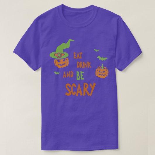 Eet Drink en wees eng grappig Halloween T-shirt en (Design voorkant)