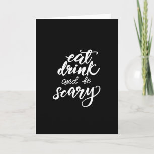 Eet, drink en wees eng grappig Halloween vintage s Kaart