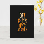 Eet, drink en wees eng grappig trendy kaart (Gele Bloem)