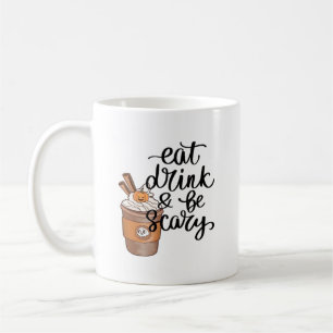 Eet, drink en wees eng grappig trendy koffiemok