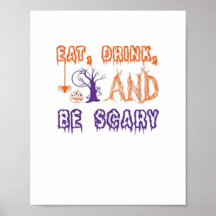 Eet, drink en wees eng grappig trendy poster