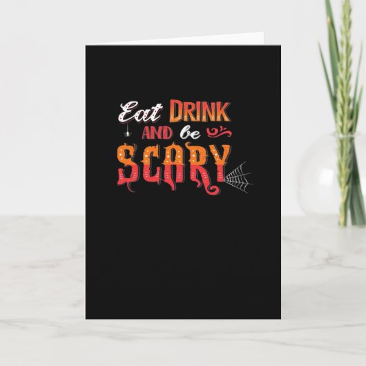 Eet, drink en wees eng grappig vintage kaart (Voorkant)