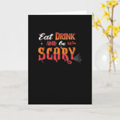 Eet, drink en wees eng grappig vintage kaart (Gele Bloem)