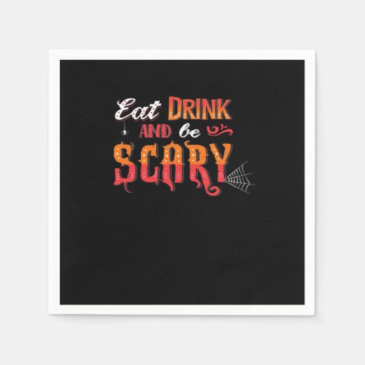 Eet, drink en wees eng grappig vintage servet (Voorkant)