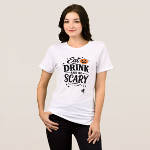 Eet, drink en wees eng grappige gotische tekst Hal Tri-Blend Shirt