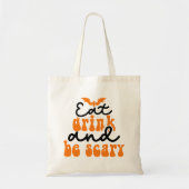 Eet Drink en wees eng Groovy Retro Tote Bag (Voorkant)