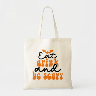 Eet Drink en wees eng Groovy Retro Tote Bag