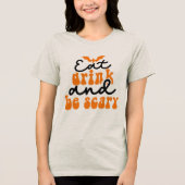 Eet Drink en wees eng Groovy Retro Tri-Blend Shirt (Voorkant)