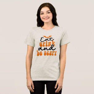 Eet Drink en wees eng Groovy Retro Tri-Blend Shirt