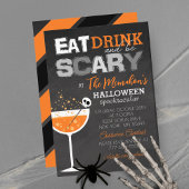 Eet Drink en wees eng Halloween Adult Party Kaart