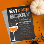 Eet Drink en wees eng Halloween Adult Party Kaart
