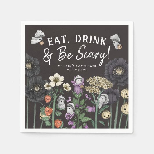 Eet Drink en wees eng Halloween Baby shower Servet (Voorkant)