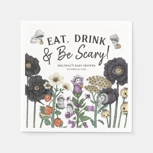 Eet Drink en wees eng Halloween Baby shower Servet (Voorkant)