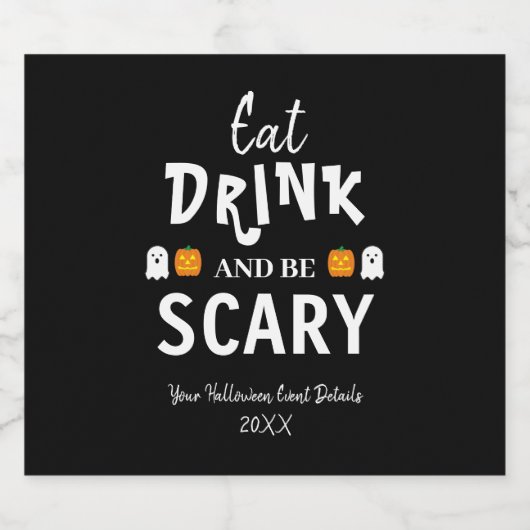 Eet, drink en wees eng Halloween Bier Etiket (Enkel label)