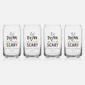 Eet, drink en wees eng Halloween Blikvorm Glas (Voorkant)
