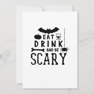 Eet, drink en wees eng Halloween citaat Feestdagenkaart
