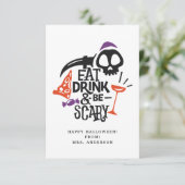 Eet Drink en wees eng Halloween Classroom Kaart (Staand voorkant)