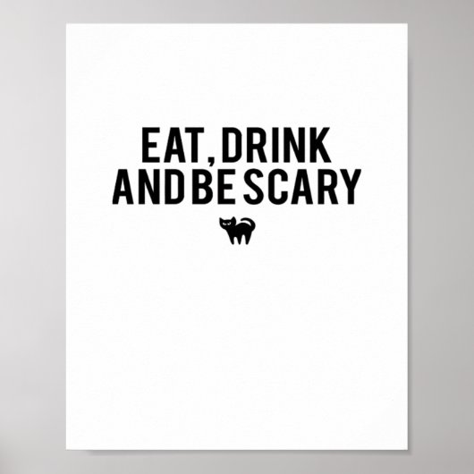 Eet, drink en wees eng Halloween-fan tekst kunst c Poster (Voorkant)