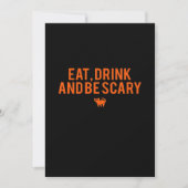 Eet, drink en wees eng Halloween-fan tekst kunst E Feestdagenkaart (Voorkant)