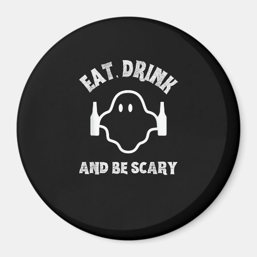 Eet, drink en wees eng Halloween-feest grappige ge Magneet (Voorkant)