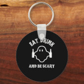 Eet, drink en wees eng Halloween-feest grappige ge Sleutelhanger (Voorkant)