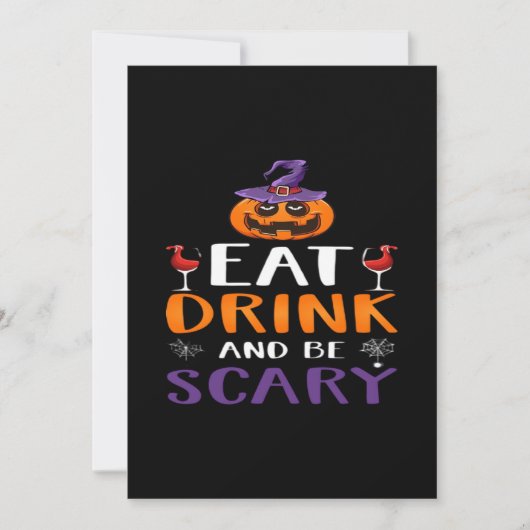Eet, drink en wees eng Halloween-feest heksendrank Feestdagenkaart (Voorkant)
