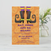 Eet, drink en wees eng Halloween-feest Kaart (Staand voorkant)