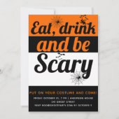 Eet, drink en wees eng Halloween feest Kaart (Voorkant)