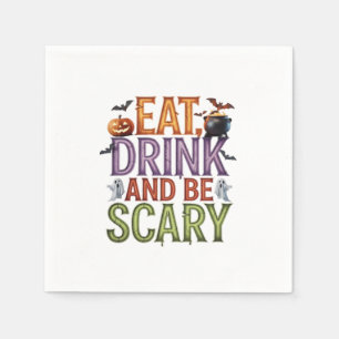 Eet, drink en wees eng Halloween-feest Spoken Desi Servet