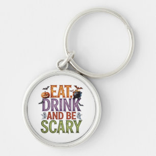 Eet, drink en wees eng Halloween-feest Spoken Desi Sleutelhanger
