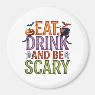 Eet, drink en wees eng Halloween-feest Spoky Desi Magneet
