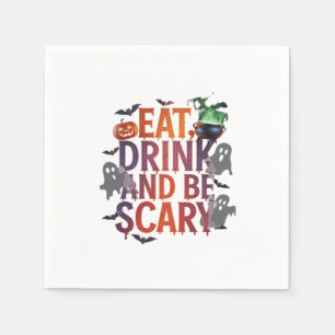 Eet, drink en wees eng Halloween-feest Spoky Desi Servet